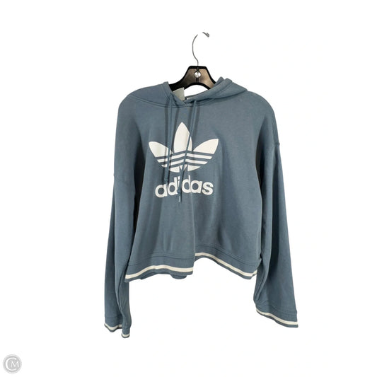 Sweatshirt Hoodie By Adidas In Blue, Size: M