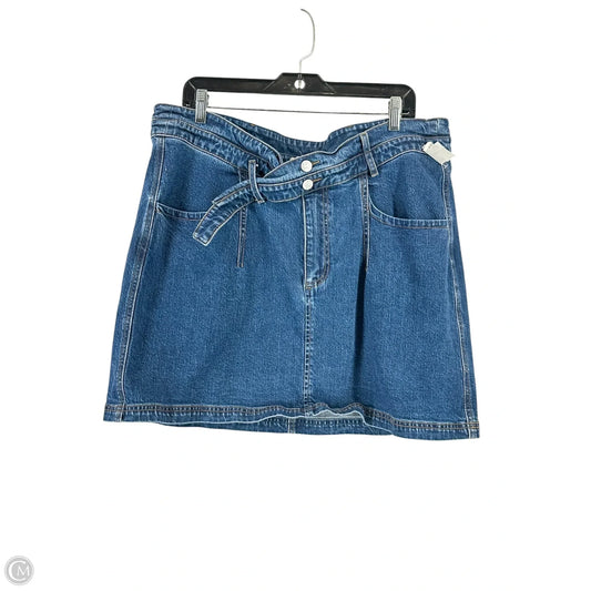 Skirt Mini & Short By Pilcro In Blue Denim, Size: Xl