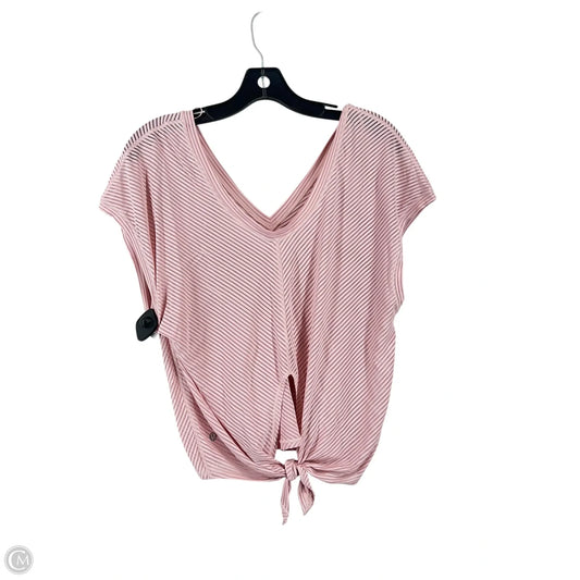 Athletic Top Short Sleeve By Lululemon In Pink, Size: 6