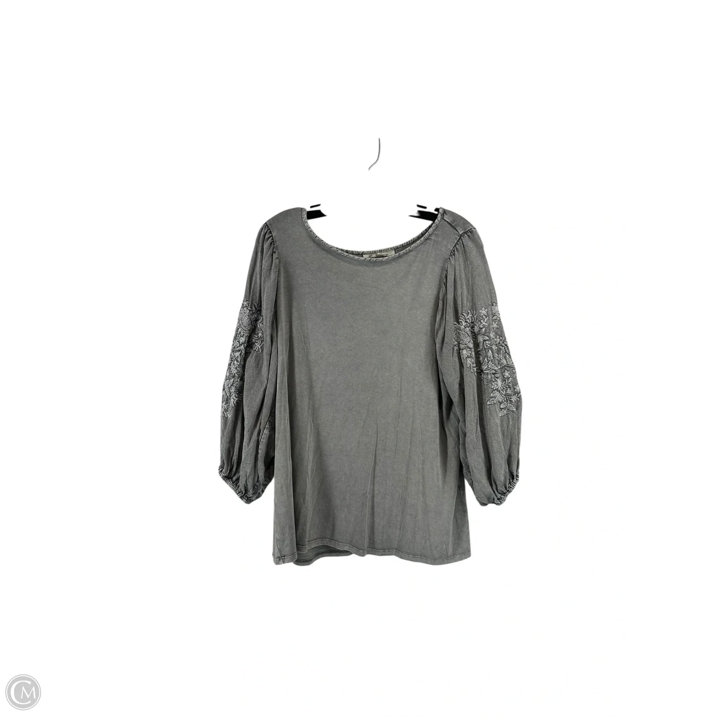 Top 3/4 Sleeve By Solitaire In Grey, Size: S