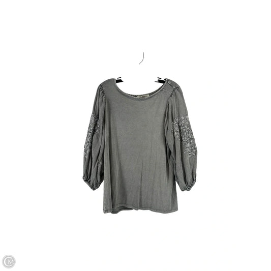 Top 3/4 Sleeve By Solitaire In Grey, Size: S