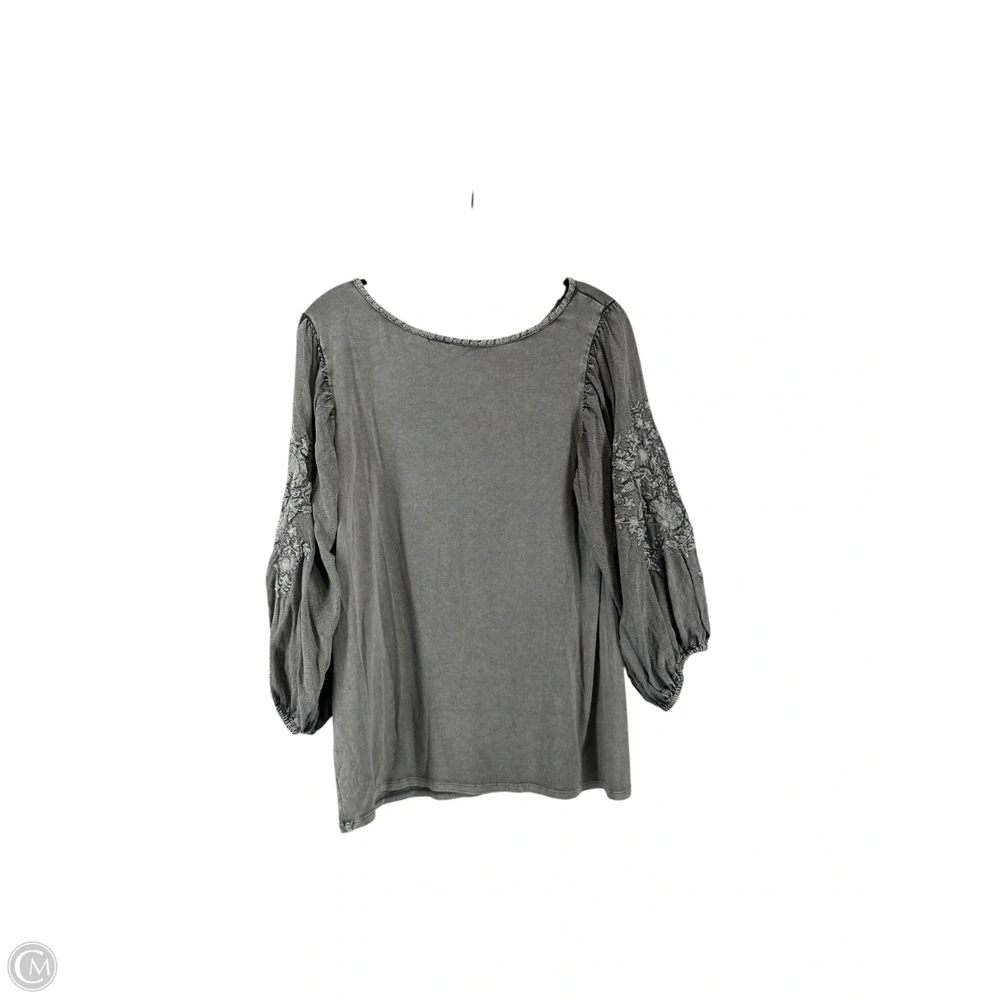 Top 3/4 Sleeve By Solitaire In Grey, Size: S
