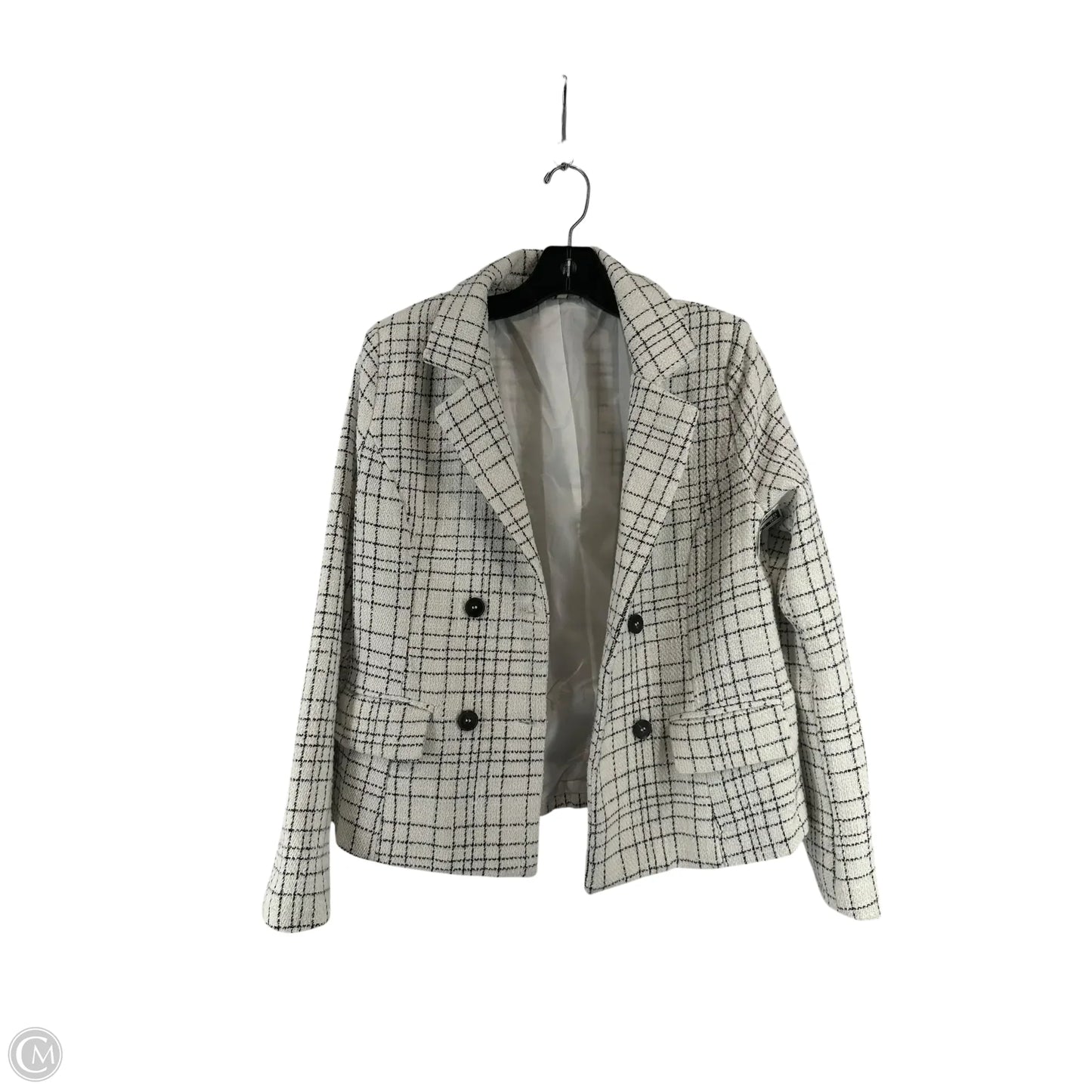 Blazer By Clothes Mentor In White, Size: M