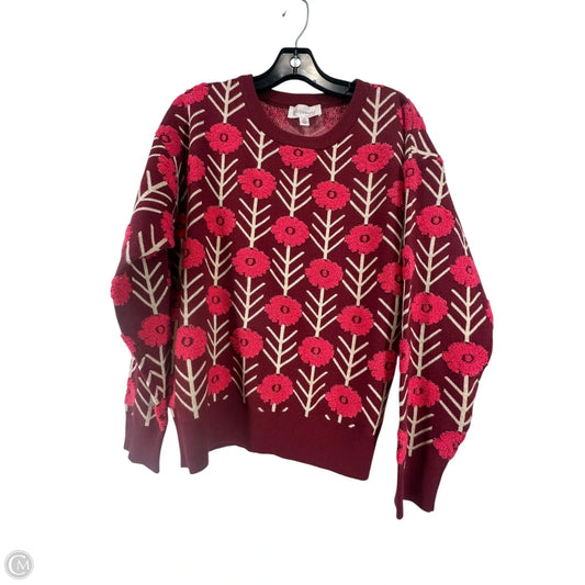 Sweater By Philosophy In Maroon, Size: L