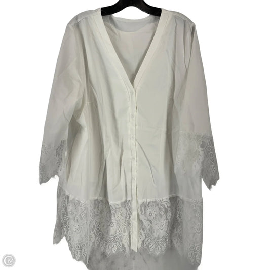 Top 3/4 Sleeve By Shein In White, Size: 3x