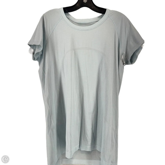 Athletic Top Short Sleeve By Lululemon In Blue, Size: 14