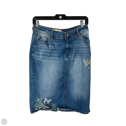 Skirt Midi By Cato In Blue Denim, Size: 6