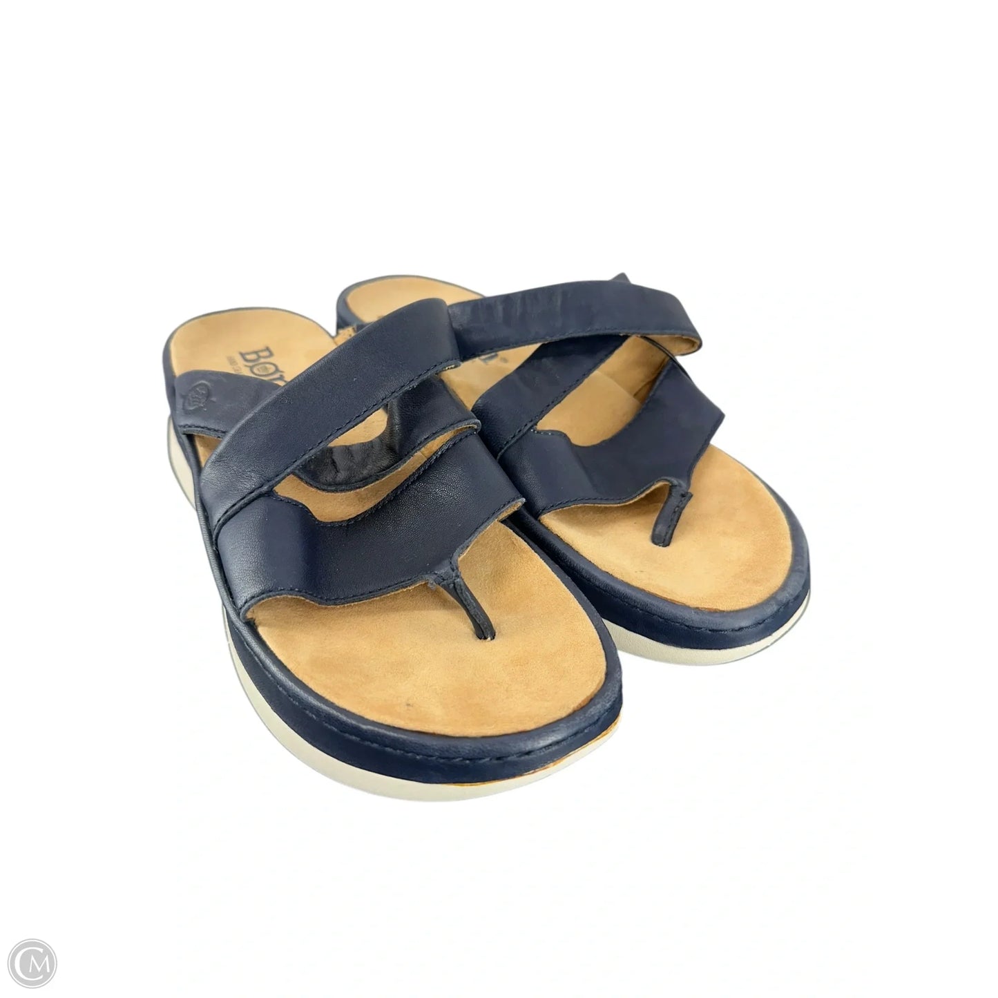Sandals Flats By Born In Navy, Size: 6