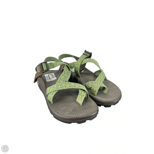 Sandals Flats By Chacos In Brown & Green, Size: 8