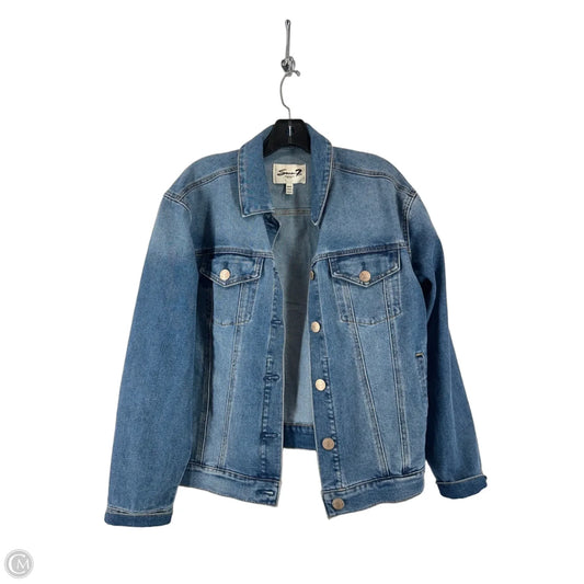 Jacket Denim By Seven 7 In Blue Denim, Size: M