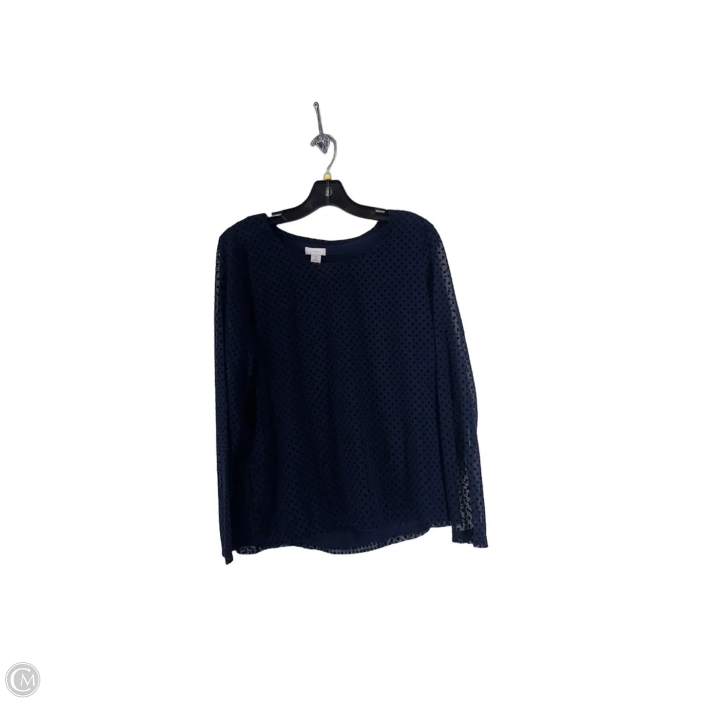 Top Long Sleeve By Chicos In Polkadot Pattern, Size: 2