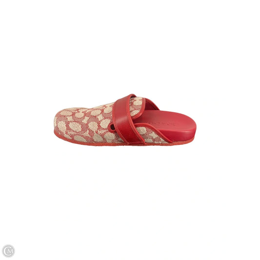 Shoes Designer By Coach In Red & Tan, Size: 7