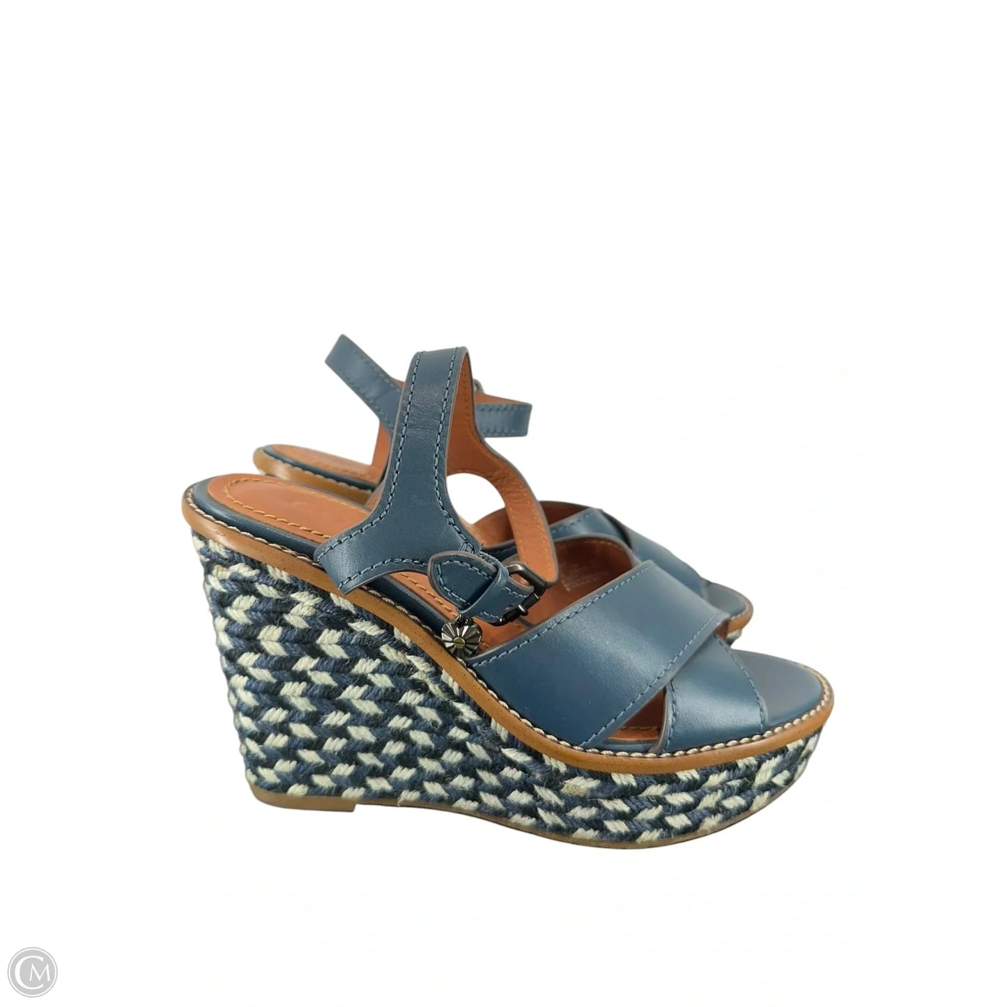 Sandals Designer By Coach In Blue, Size: 7