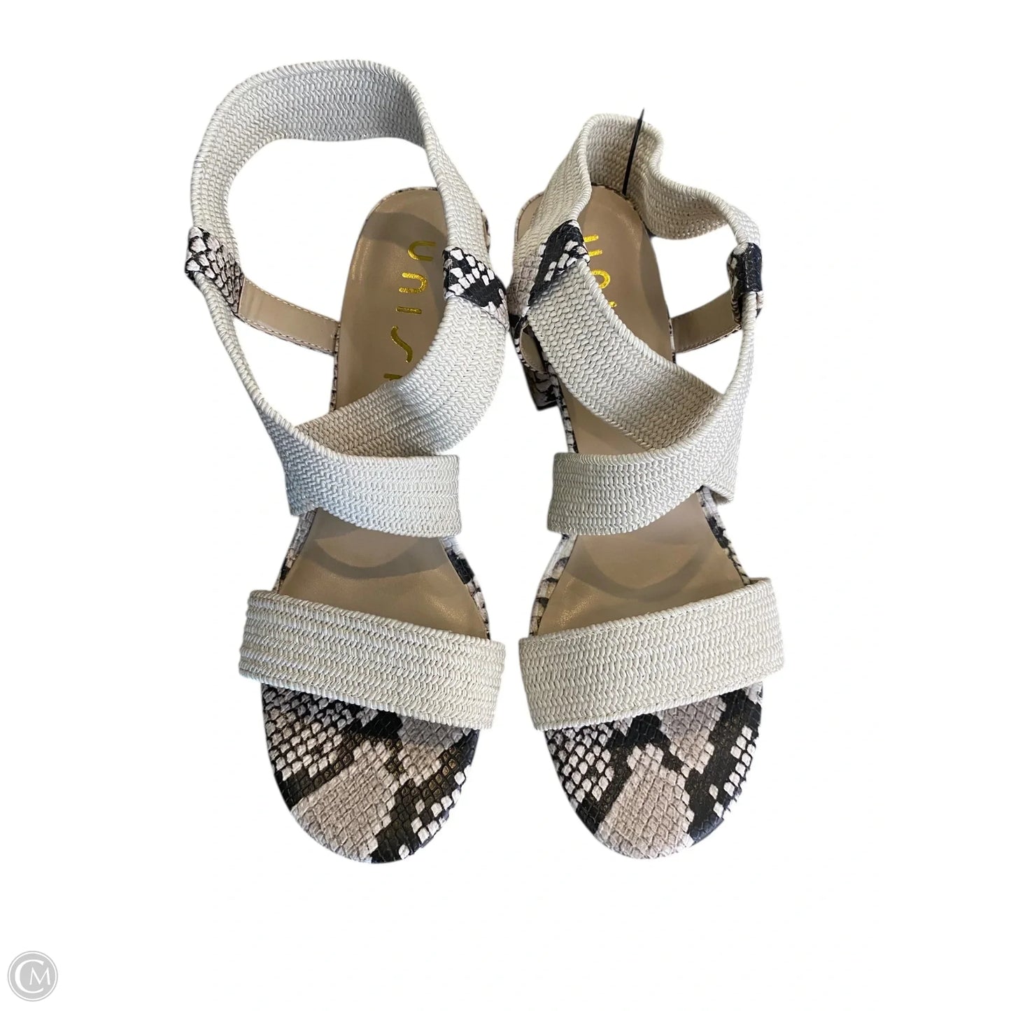 Sandals Heels Block By Unisa In Snakeskin Print, Size: 9.5