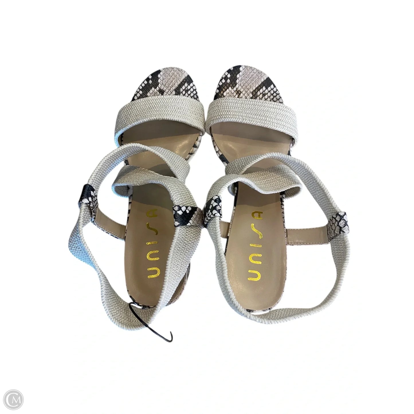 Sandals Heels Block By Unisa In Snakeskin Print, Size: 9.5