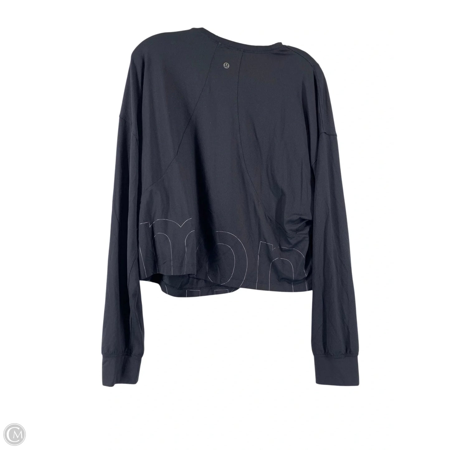 Athletic Top Long Sleeve Collar By Lululemon In Black, Size: L