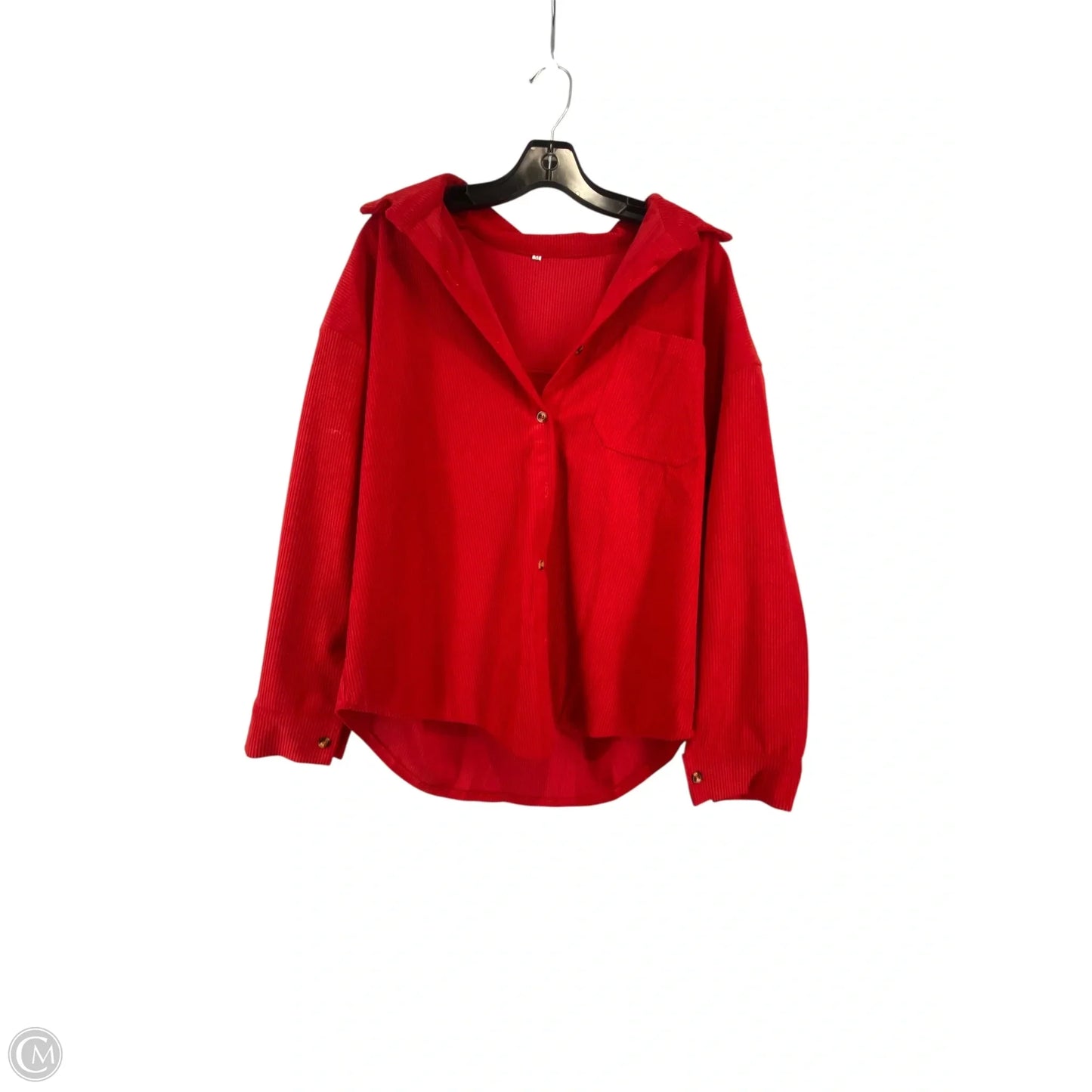 Jacket Shirt By Clothes Mentor In Red, Size: M