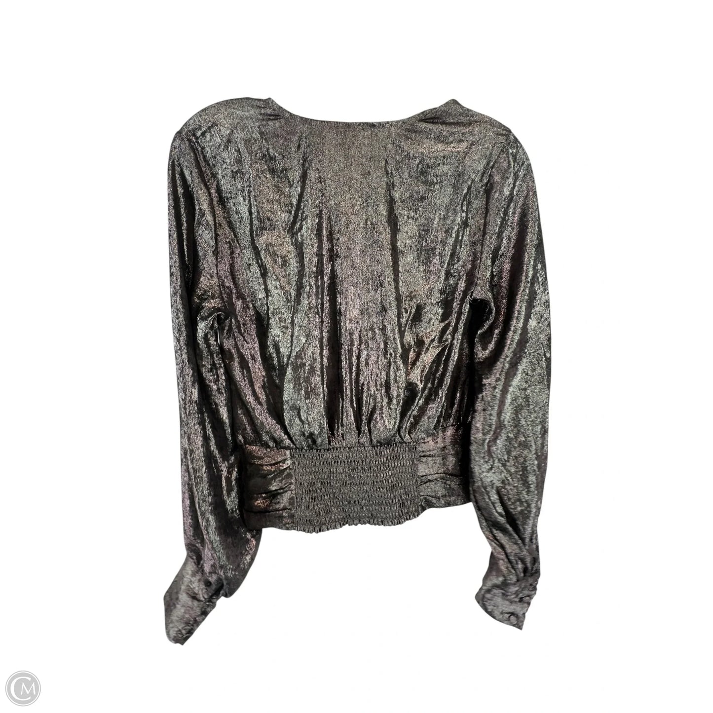 Top Long Sleeve By Express In Silver, Size: S