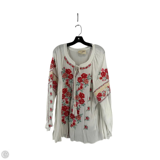 Top Long Sleeve By Savanna Jane In White, Size: 2x