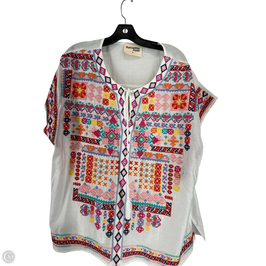 Top Short Sleeve By Savanna Jane In Multi-colored, Size: 1x