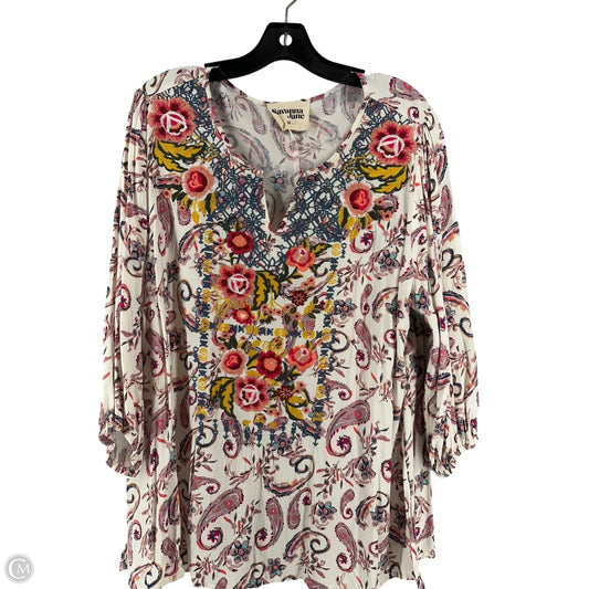Top Long Sleeve By Savanna Jane In Multi-colored, Size: 1x