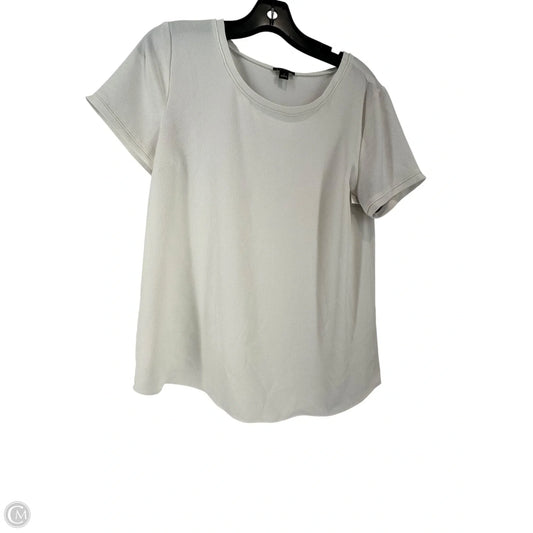 Blouse Short Sleeve By Ann Taylor In White, Size: M