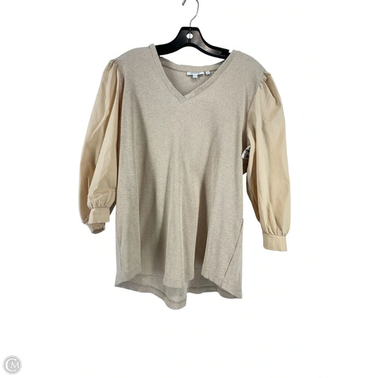 Top 3/4 Sleeve By Chicos In Tan, Size: Xl