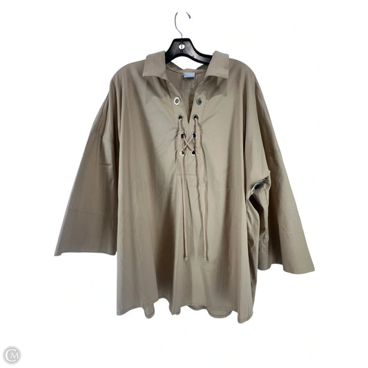 Top 3/4 Sleeve By Chicos In Tan, Size: Xl