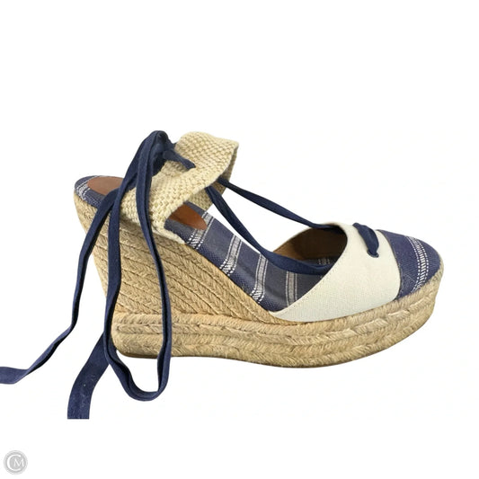 Sandals Designer By Coach In Blue & Cream, Size: 8