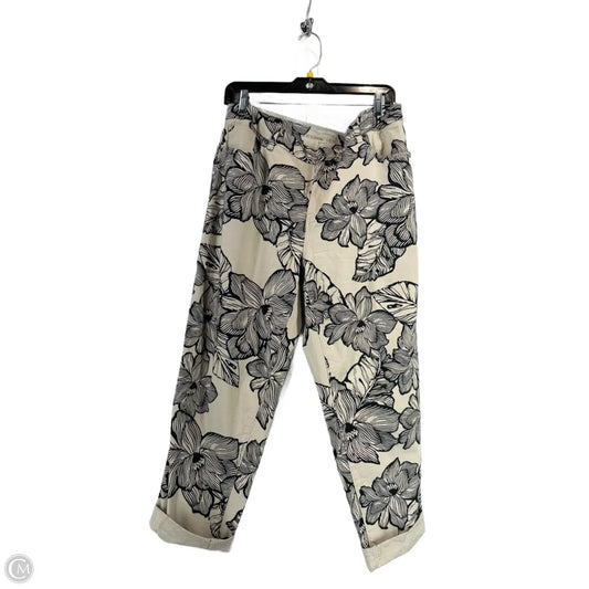 Jeans Cropped By Chicos In Black & Cream, Size: Xl