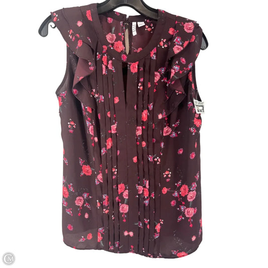 Top Sleeveless By Elle In Maroon, Size: S