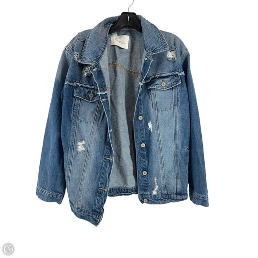 Jacket Denim By Kancan In Blue Denim, Size: 1x