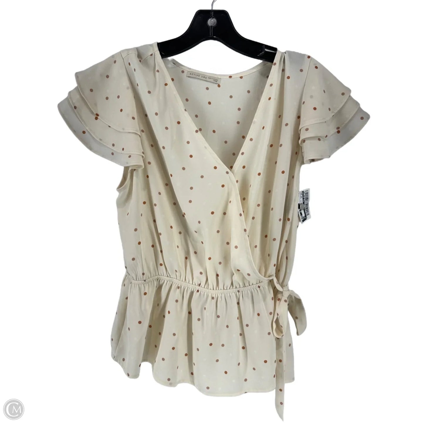 Top Short Sleeve By Active Usa In Polkadot Pattern, Size: L