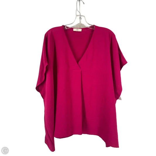 Top Short Sleeve By Entro In Pink, Size: L