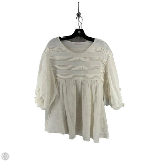 Top Short Sleeve By Ces Femme In White, Size: L