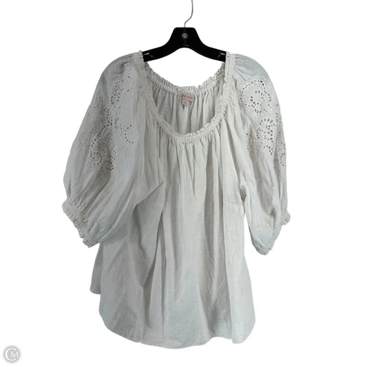 Top Short Sleeve By Knox Rose In White, Size: Xxl