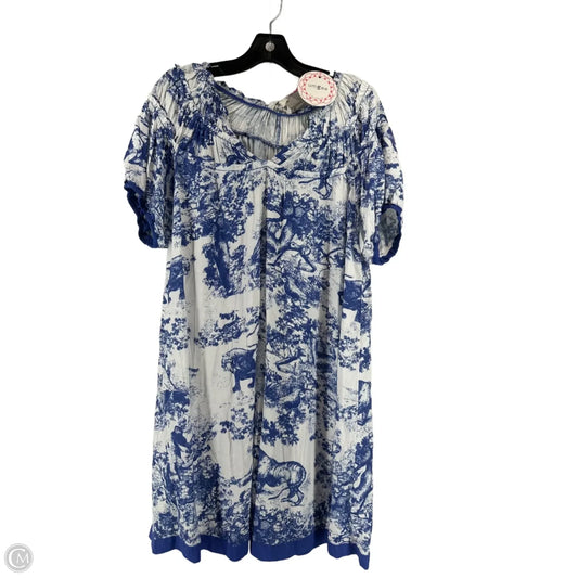 Dress Casual Short By Umgee In Blue & White, Size: L