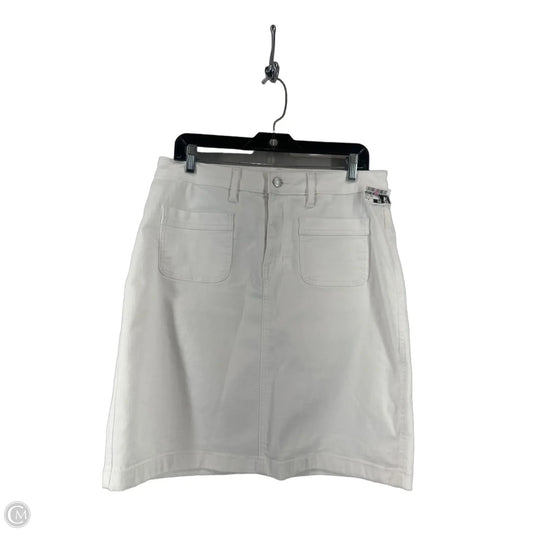 Skirt Mini & Short By Croft And Barrow In White Denim, Size: 12