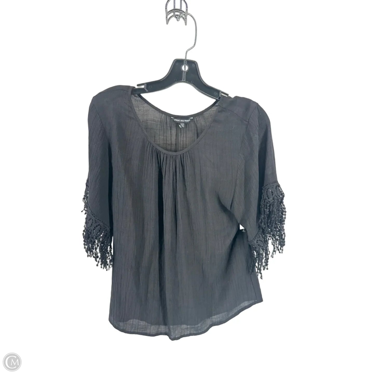 Top Short Sleeve By Unique Spectrum In Black, Size: Mp