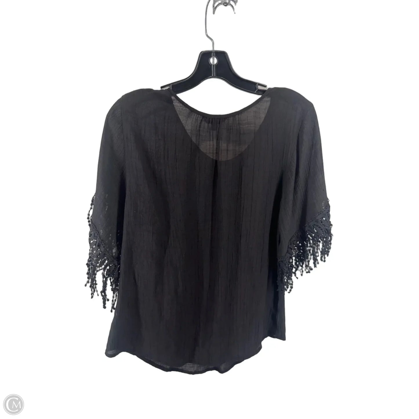 Top Short Sleeve By Unique Spectrum In Black, Size: Mp