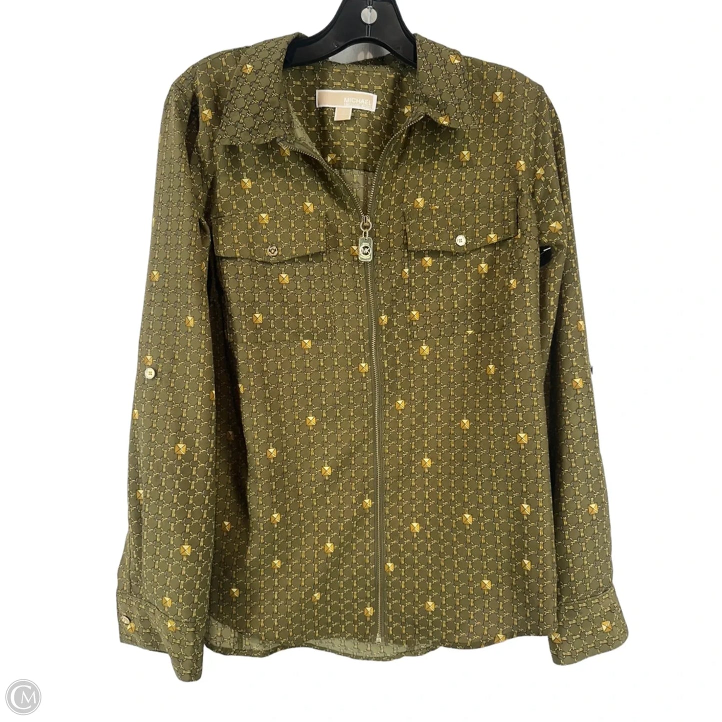 Top Long Sleeve By Michael By Michael Kors In Green, Size: 8