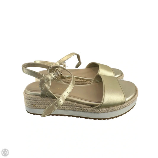 Sandals Heels Wedge By Kelly And Katie In Gold, Size: 8