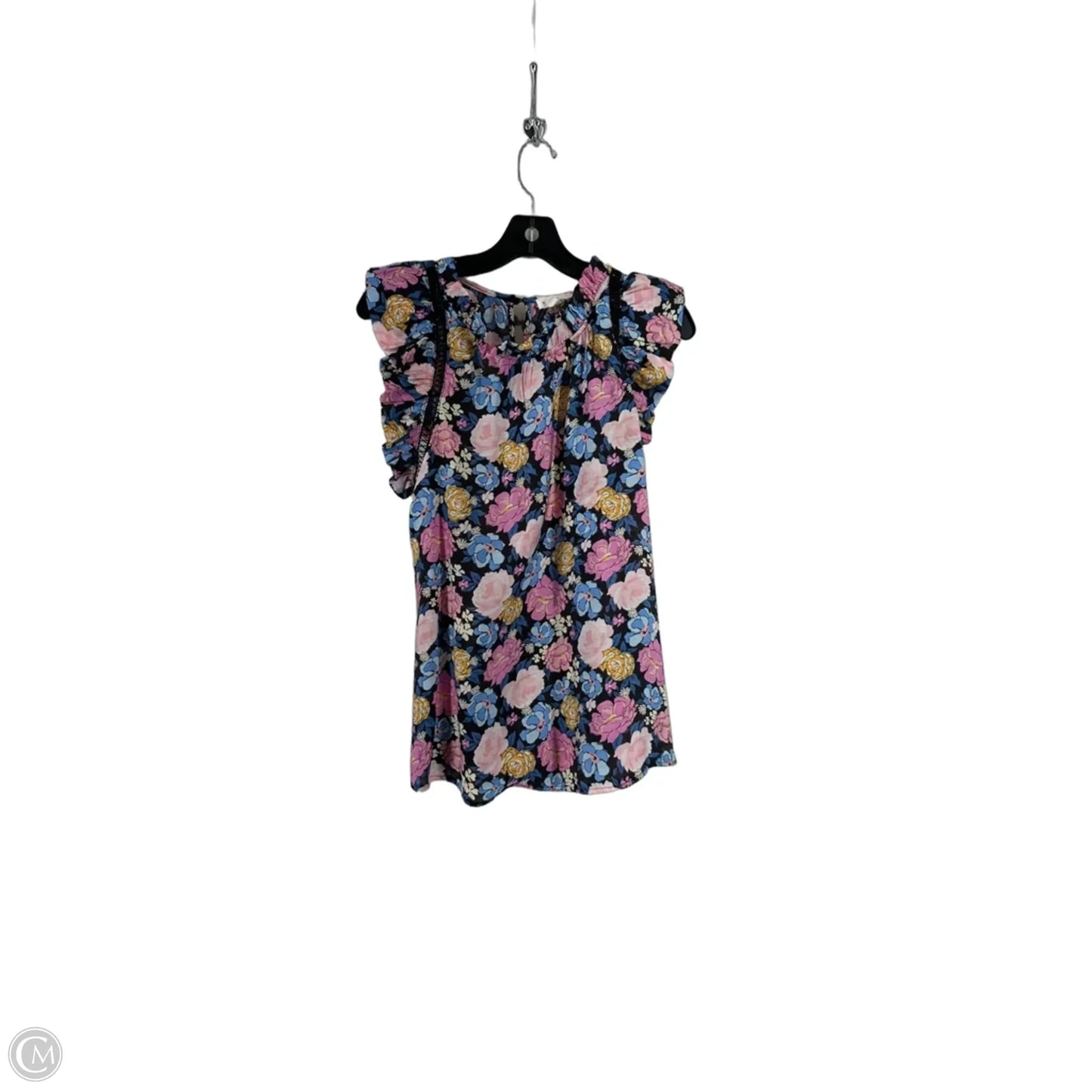 Top Sleeveless By Blu Pepper In Floral Print, Size: L