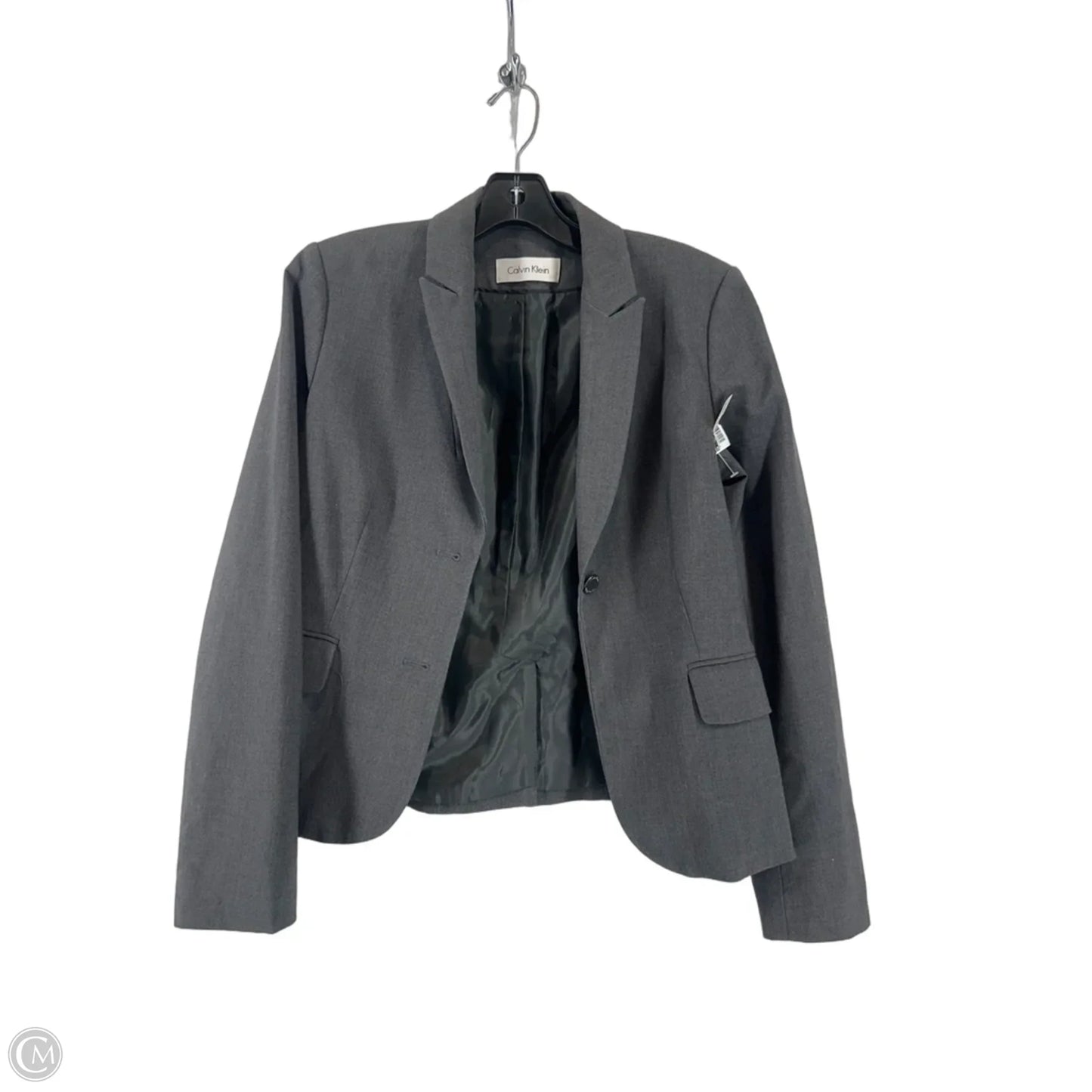 Blazer By Calvin Klein In Grey, Size: M