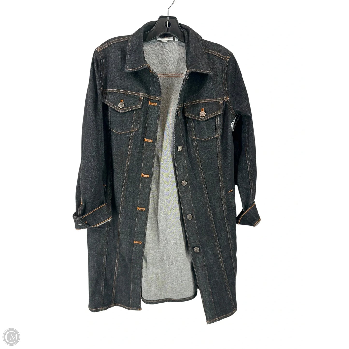 Jacket Denim By Chicos In Black, Size: 0