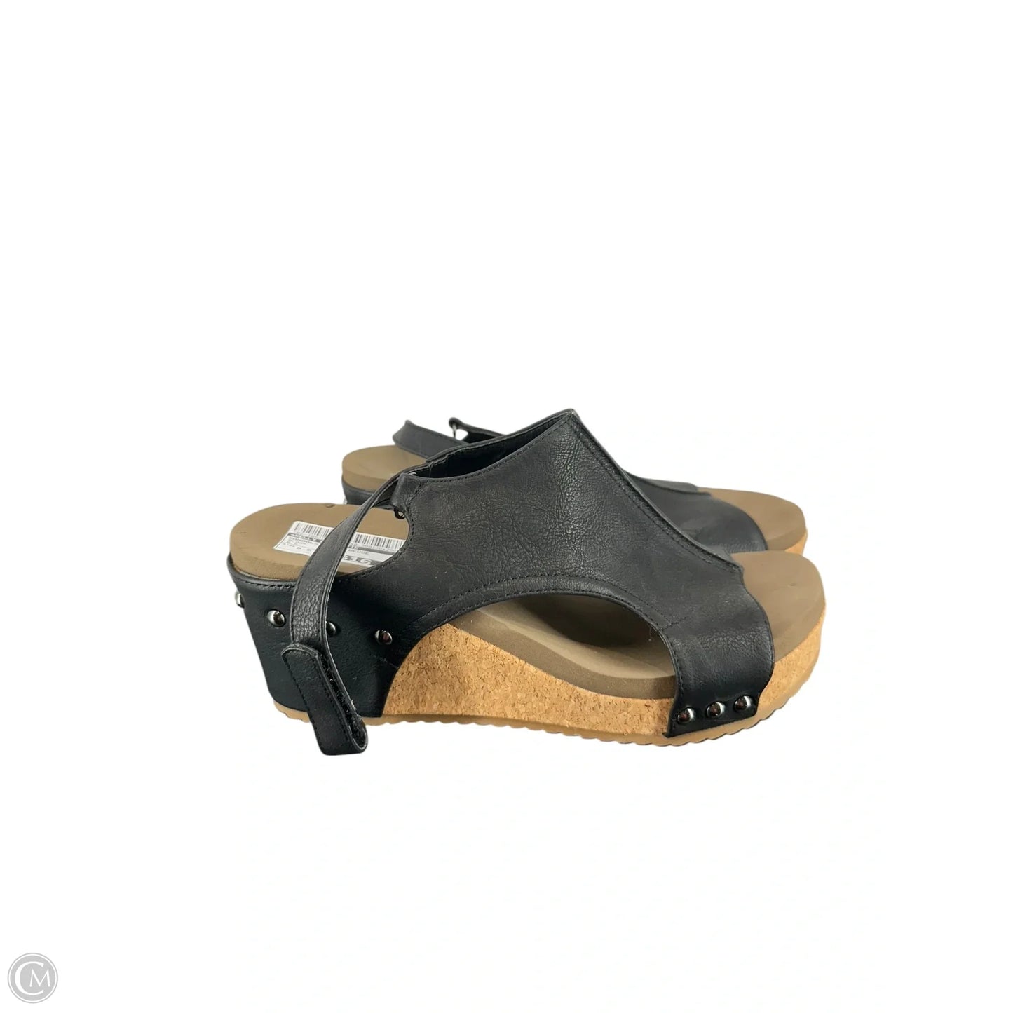 Sandals Heels Wedge By Kelly And Katie In Black, Size: 8.5