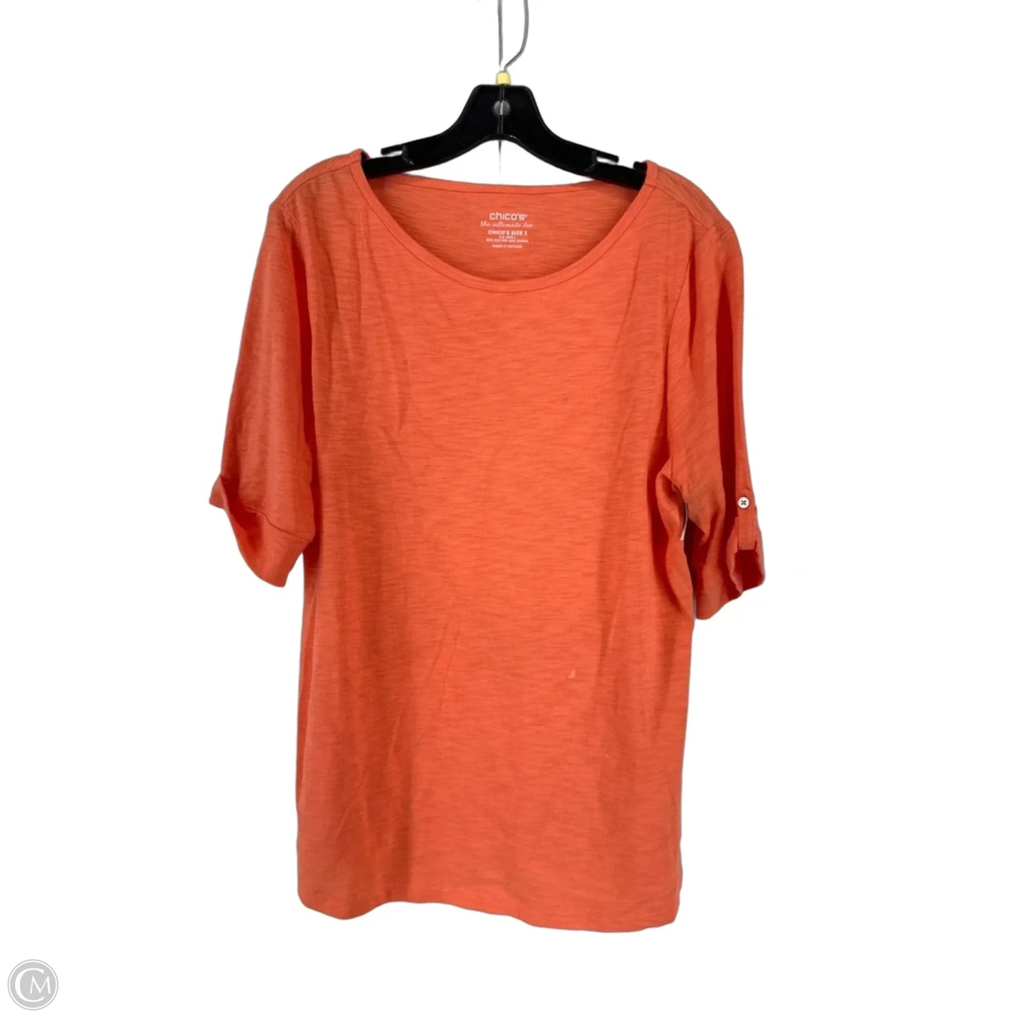 Top Short Sleeve By Chicos In Orange, Size: 2