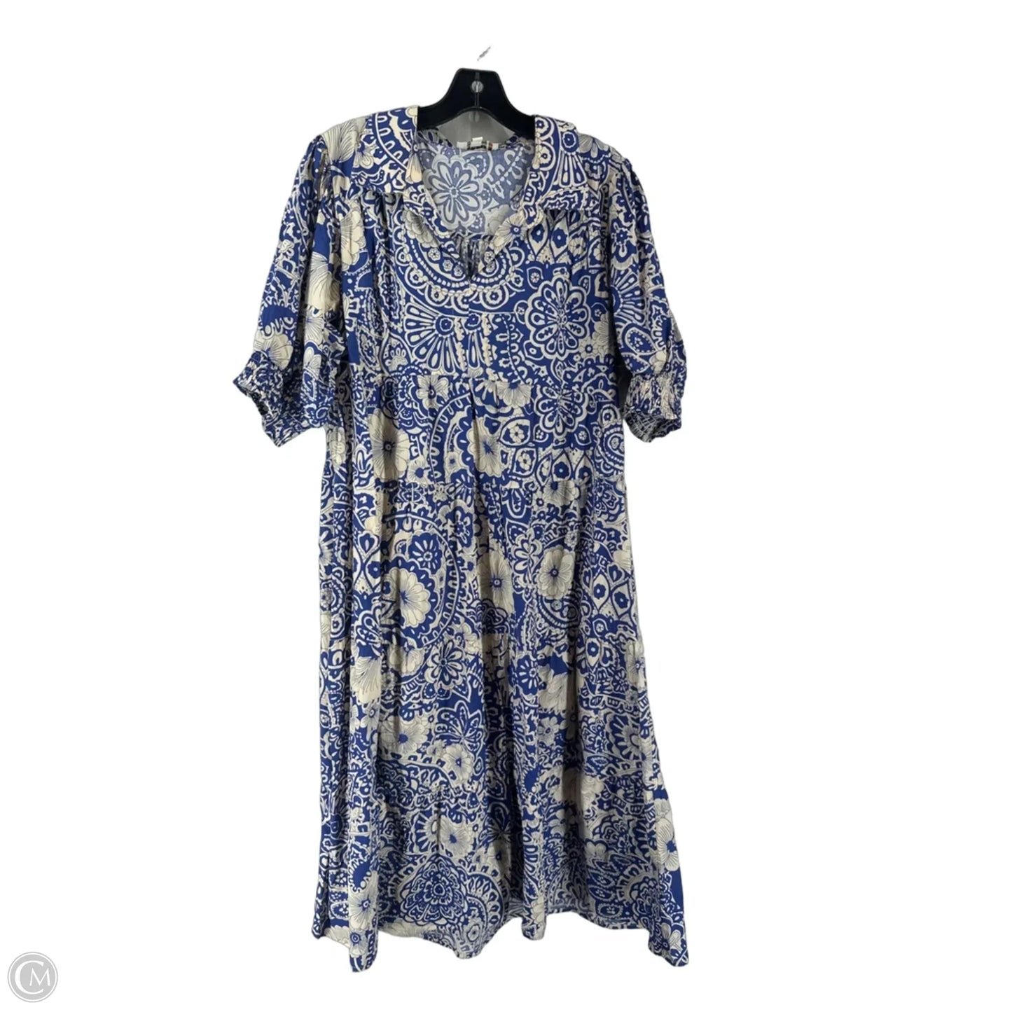 Dress Casual Maxi By Umgee In Blue & Cream, Size: Xl