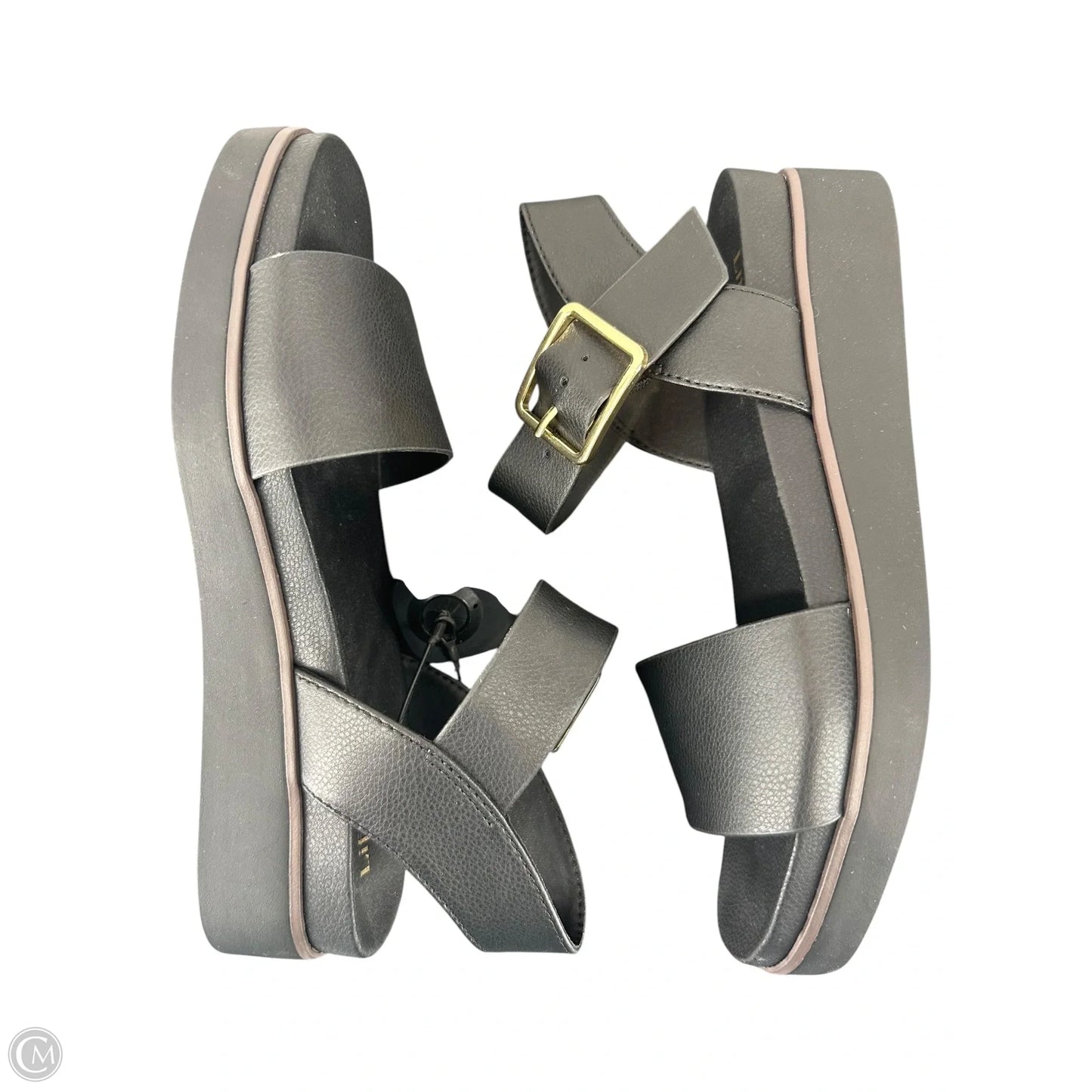 Sandals Heels Wedge By Life Stride In Black, Size: 7