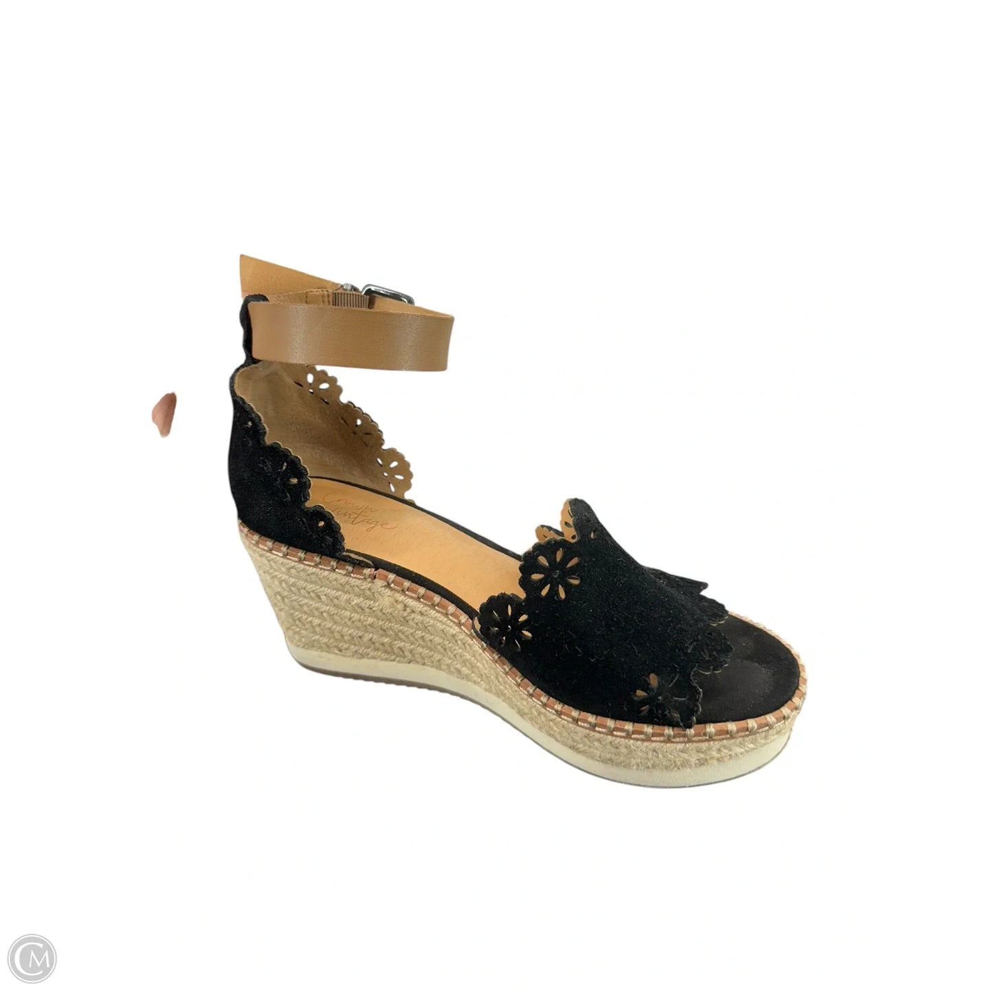 Sandals Heels Wedge By Crown Vintage In Black, Size: 7.5